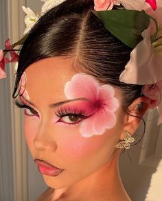 self love, makeup artist, flowers, hibiscus, spring Cherry Palette, Flower Makeup, Graphic Makeup, Spring Makeup, Halloween Makeup Looks