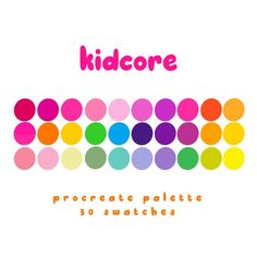 a poster with colorful circles and the words kidd core