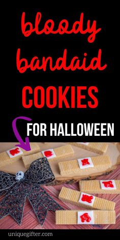 Bloody Bandaid Cookies | Halloween Cookies | Wafer Cookies | Fondant Cookies | Halloween Cookie Inspiration | Halloween Cookie Ideas | #halloween #cookie #baking #wafer #fondant New Kitchen Gadgets