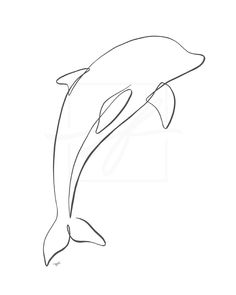 a drawing of a dolphin jumping in the air