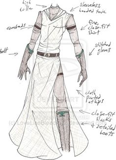 a drawing of the costume design for star wars