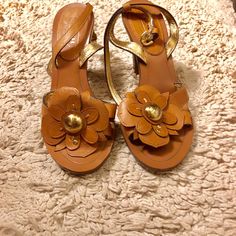 Brand New With Tags! Never Worn, Size 5.5. Gold Leather Slingback Sandals For Spring, Elegant Coach Sandals For Spring, Coach High Heels For Spring, Chic Coach Heels For Spring, Coach Sandals For Spring Formal Occasions, Coach High Heel Sandals For Spring, Coach Spring Sandals With Open Heel, Coach Open Heel Sandals For Spring, Coach Sandals For Spring With Open Heel