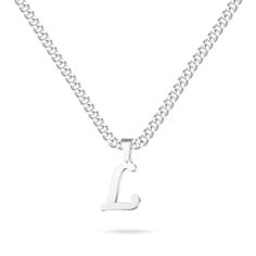 PRICES MAY VARY. CLASSIC INITIAL PENDANT NECKLACE: 20"+2.5" Cuban chain with silver initial pendant necklace, classic women mens initial necklace, perfect length and size to fit any occasions. Silver mens chain necklace makes it different from others, a unique women mens accessories add to jewelry collection. Give you a new fashion style different from other jewelry. MENS CHAIN NECKLACE: Made of high quality material, this silver mens chain initial necklace is with high polish surface and smooth Silver Initial Pendant Necklace With Curb Chain, Silver Chain Necklace With Initial Pendant, Silver Metal Chain Necklace With Initial Pendant, Classic Silver Initial Pendant Chain Necklace, Silver Metal Initial Pendant Necklace, Classic Silver Chain Necklace With Initial Pendant, Classic Silver Initial Necklace With Adjustable Chain, Silver Initial Pendant With Curb Chain, Silver Necklaces With Initials For Father's Day