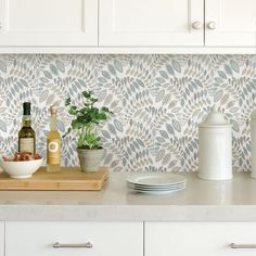 the kitchen counter is clean and ready to be used as an appliance for cooking