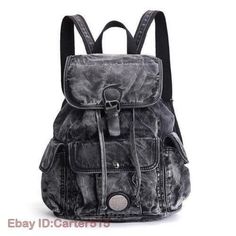 Women jean Denim Backpack School Book College Girls Travel Rucksack Shoulder bag  Color:Blue  Black Material: Denim Dear customer, welcome to my store, if you have any questions during the shopping process, please feel free to contact us, we will reply within 24 hours, and provide you with the best service and solutions, I wish you the best day Note: 1.Measured by hand ,may 1-2cm error.measure yourslef before order it. 2.As different computers display colors differently, the color of the actual Grunge Bags For School, Casual Cotton Student Backpack, Casual Gray Backpack For Back To School, Grunge Backpack For Everyday Use, Casual Gray Student Backpack, Casual Gray Backpack For Students, Grunge Style Travel Backpack, Denim Backpack For Students Back To School, Vintage School Backpack With Pockets