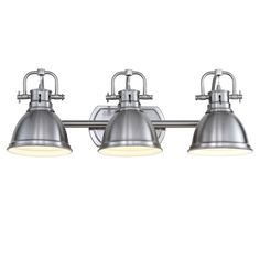 three light bathroom fixture with chrome finish