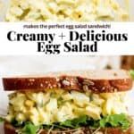 an egg salad sandwich with lettuce and tomato on it is featured in the magazine creamy + delicious eggs salad