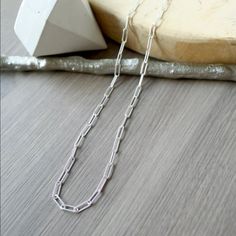 New Men's White Gold Paper Clip Chain Necklace Details: Genuine 18k White Gold Plated Sterling Silver Length 18" Width 5mm Retail Price $300 Buy With Confidence From A Trusted Seller With A 99%+ Feedback Rating! A0163 (Id-403) Paper Clip Chain Necklace, Mens Pinky Ring, Chain Necklace Silver, Dagger Earrings, Sterling Silver Cross Necklace, Black Beaded Bracelets, Sterling Silver Wedding Band, 18k Gold Earrings, White Gold Chains