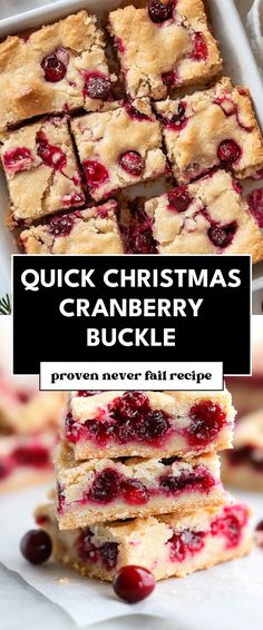 Image for Quick Christmas Cranberry Buckle Dessert With Fresh Cranberries, Cozy Christmas Desserts, Christmas Pitch In Food Ideas, Best Cranberry Recipes, Recipes Using Fresh Cranberries Baking, Dessert With Cranberries, Christmas Baking Exchange Ideas, Frozen Cranberry Dessert, Real Cranberry Recipes