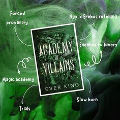 an image of a book cover with the words academy of villaines written below it