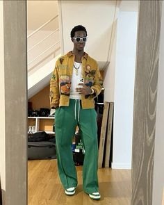 Loud Outfits Men, Funky Mens Outfits, Wisdom Kaye Streetwear, Bold Outfits Men, Colorful Outfits For Men, Bold Mens Fashion, Eccentric Mens Fashion, Funky Mens Fashion, Eclectic Mens Fashion