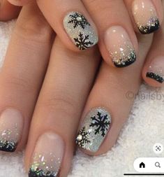 Nails Design Christmas, New Years Nails, Nails Collection, Unghie Sfumate, Hard Gel Nails, Christmas Gel, Aesthetic Pretty