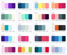 the color chart for different shades of paint