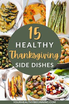 healthy thanksgiving side dishes with text overlay