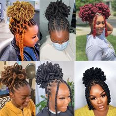 Short Locs Hairstyles Updo Up Dos, Natural Locs Ponytail, Loc Peddle Bun, Lock Hair Styles Dreadlocks Black Women Long Hair, Female Dreadlocks Styles Updo, Traditional Loc Styles, Peddle Bun Locs, Style Dreads, Female Loc Styles Up Do