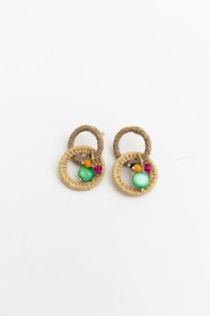 Discover the epitome of bohemian chic with our handcrafted Infinity Bloom Beaded Woven Dangle Earrings. These unique earrings feature intricate beadwork and woven designs, creating a statement piece that's both eco-friendly and fashion-forward. Perfect for both casual outings and special occasions, these earrings offer a versatile style that complements a wide range of outfits. Elevate your accessory collection and make a sustainable choice with these stunning beaded woven dangle earrings. #lovemyleto 75% Iron 5% Raffia 5% Jute 5% Glass 5% Shell 5% Pearl Handcrafted in India Woven Drop Earrings, Bohemian Woven Earrings For Vacation, Green Bohemian Woven Earrings, Bohemian Green Woven Earrings, Bohemian Woven Dangle Beaded Earrings, Bohemian Colorful Beads Earrings For Vacation, Bohemian Beaded Woven Earrings For Beach, Bohemian Woven Drop Earrings, Bohemian Woven Beaded Earrings For Beach