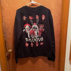 - Brand: Cavity Colors - Krampus Collection - Size: Unisex Medium - 80% Cotton, 20% Polyester - Never Worn, In Perfect Condition - Smoke-Free And Dog-Free Home Reach Out With Any Questions :) Colorful Sweaters, Black Red, Crew Neck Sweatshirt, Sweaters For Women, Black And Red, Crew Neck, Sweatshirts, Red, Women Shopping