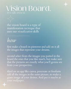 the vision board is a type of management technique that uses visual / information skills