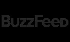 the buzzfeed logo is black and white