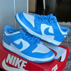 University Blue Nike Dunks Royal Blue Dunks, Blue Nike Dunks, Dunks Blue, Blue Dunks, Nike Shoes Blue, Cinderella Shoes, University Blue, Blue Nike, Dream Shoes