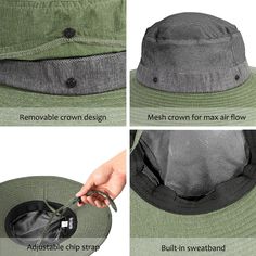 Sun Protection Safari Hat Wide Brim Fishing Hiking Boonie Cap for Men Women It is a premium quality sun hat for sun precaution. It has incredibly ability of breathable and comfortable. The contour is so free and fashionable. The greatest hat there has ever been, or ever will be in summer for talent showing itself. It is really suitable for camping , cycling or Fishing. ONE SIZE FITS MOST Casual style unisex sun hat, snug and cosy fit. Head brim 3.7", overall diam 15.5", head diam 7, head circumference 23.8". One size fits most adults head size. SUN PROTECTION UV protection micro-fiber features 100 SPF/ UPF 50. Keeps the sun from your face and neck and offers great protection from the damaging rays. High quality micro-fiber material. ADJUSTABLE The sun hat has an adjustable chin strap to ke Boonie Hat, Gardening Hat, Hat Blocks, Safari Hat, Crown Heights, Cap For Men, Sun Protection Hat, Mesh Netting, Windy Day