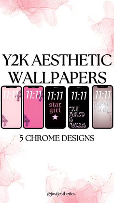 the front cover of two aestheticic wallpapers, featuring pink and black flowers