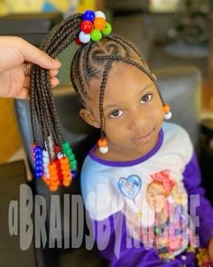 Jojo Hairstyles, Toddler Girl Braid Styles With Beads, Kids Cornrow Hairstyles Simple, Kids Braided Hairstyles With Beads, Braiding Designs, Kids Cornrow Hairstyles, Kid Braids, Black Baby Girl Hairstyles