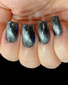 NEW- Metallic Magnetism - Magnetic Multi-chrome Chrome Silver Sparkle Nail Polish Multi Color Shifting: Oil Slick / Polish Me Silly Silver Sparkle Nails, Sparkle Nail Polish, Magnetic Polish, Cosmetic Grade Glitter, Metallic Powder, Chrome Silver, Sparkle Nails, Metallic Nails, Oil Slick