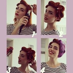 27 vintage hairstyles tutorial, including an Anne of Green Gables wedding style? Yes please. Pinup Curls, Vanessa Frankenstein, Curls Tutorial, Perfect Lady, Retro Updo, Pretty Tips, Long Hair Trends, 1940s Hairstyles