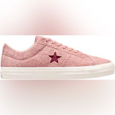 Brand New With Box. Never Worn. No Flaws. Authentic Converse One Star Pro Ox Sneakers In Pink / Purple Suede Leather Includes Both Pairs Of Pink And White Laces !! Color Is Called: Cherry Vision / Canyon Dusk Unisex Sizing Men’s 11.5 / Women’s 13 Sold Out Online. Msrp $85 + Tax “The Sneaker Of Choice For '90s Skaters And Grunge Rockers Gets A Premium Update To Its Og Construction On The Converse One Star Pro Ox. The Shoe Retains Its Classic Look, But Is Upgraded With A Premium Vintage Hairy Sued Converse Pink Leather Sneakers, Converse White High, Converse White Sneakers, Chuck Taylor Lugged, Converse Shoes Men, Converse All Star White, All Black Converse, Converse Chuck Taylor Low, White Slip On Sneakers