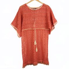 *Nwt Sanctuary Poolside Crochet Tunic Cover Up *Size: Medium *Condition: Excellent, Gently Used *Fit: Comfortable//Casual Waist: 37" Length: 33" Feel Free To Ask Me Questions! I'll Get Back To You As Quickly As Possible. Short Sleeve Lace Crochet Top For Beach, Brown Crochet Beach Dress For Spring, Casual Orange Crochet Beach Dress, Casual Orange Crochet Dress For Beach, Beach Crochet Dress With Lace Trim And Short Sleeves, Short Sleeve Crochet Dress With Lace Trim For Beach, Plaid Wrap Dress, Animal Print Shirt Dress, Floral Spaghetti Strap Dress