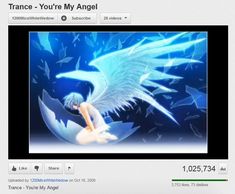 an image of a woman with wings on her face and the words trance you're my angel above it