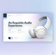 an image of headphones with the words an exquisite audio experience on them