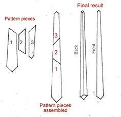 Neck Tie Pattern, Crafts For Men, Tie Template, Tips Menjahit