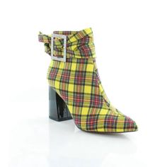 Nwob Betsey Johnson Millburn Women's Boots Yellow Plaid Size 7 Beautiful And Stylish Yellow Plaid Boots Smoke/Pet Free Home Trendy Yellow Winter Boots, Yellow Fitted Boots With Round Toe, Yellow Round Toe Heels For Fall, Casual Yellow Heels For Fall, Yellow Round Toe Heeled Boots For Fall, Yellow Ankle-high Spring Boots, Yellow High Heel Boots For Fall, Yellow Ankle Boots For Spring, Casual Yellow Boots With Pointed Toe