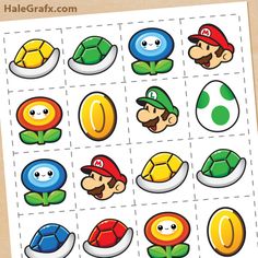 an image of the matching game with different items for each player to use in this game