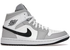 Buy and sell authentic Jordan shoes on StockX including the Jordan 1 Mid Light Smoke Grey (W) and thousands of other sneakers with price data and release dates. Tenis Nike Air, Grey Jordans, Authentic Jordans, Jordan Grey, All Nike Shoes, Nike Air Jordan 1 Mid, Womens Air Jordans, Cute Nike Shoes, Cute Nikes