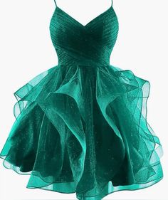 Glitter Tulle Homecoming Dresses 2023 Spaghetti Straps V Neck Short Prom Dress Teens Ruffle Tiered A Line Cocktail Gown Short Prom Dresses For Teens, Short Puffy Dresses, Puffy Prom Dresses, Homecoming Dresses For Teens, Homecoming Dresses Sparkly, Ethereal Dress, Simple Gowns, Tulle Homecoming Dress