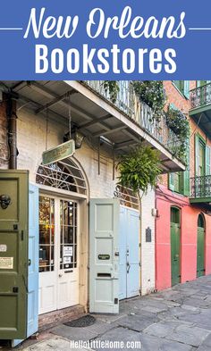 new orleans's bookstores with text overlaying the image