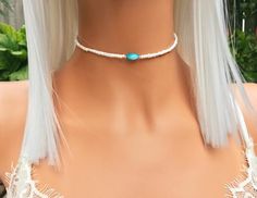 White Choker Necklace, Beach Choker, Pearl Choker, Blue Mother of Pearl Choker, Choker Collar, Boho Turquoise Tiny Beads Choker For Beach, Bohemian Turquoise Choker For Summer, Summer Blue Beaded Choker, Bohemian Beaded Choker For Vacation, Blue Tiny Beads Choker For Beach, Blue Beach Choker With Tiny Beads, Beaded Strand Choker For Vacation, Bohemian Beaded Choker For Beach, Vacation Beaded Strand Choker