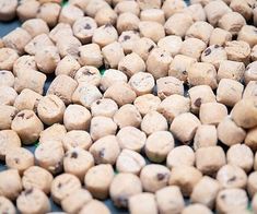 a pile of dog food sitting on top of a table