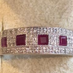 18k Diamonds And Ruby Ring. 7 Rings, Ring Color, Ruby Ring, Womens Jewelry Rings, White Gold Diamonds, Gold Diamond, Ruby, Diamonds, White Gold