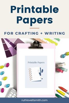 printable papers for crafting and writing on a clipboard with crayons