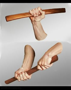 two images of hands holding a baseball bat