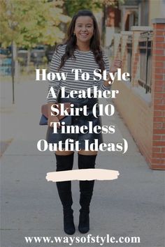 Leather Skirt And Blouse Outfit, What To Wear With A Leather Skirt, Black Leather Skirt Outfit Casual, Styling Leather Skirt, Patent Leather Skirt Outfit, How To Style A Leather Skirt, Leather A Line Skirt Outfit, Casual Leather Skirt Outfit, Black Leather Skirt Outfit Ideas