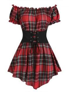 Gothic Bedding, Corset Waist, Holiday Party Dresses, Hem Top, Cosplay Dress, Corset Style, Plaid Tops, Really Cute Outfits, Ladies Tops Fashion