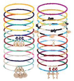 PRICES MAY VARY. ⛱️Beaded Anklets⛱️Package have 24 pcs different colorful beads anklet. All anklets are made of high quality and durable materials to ensure a durable product. 🐬Anklets Size🐬Ankles Length 8-9 inches, which fits most people. We should be careful not to be too violent. Because the beads and ropes are relatively small, too much force will destroy them. 🌴Handmade Anklets🌴This lovely bohemian colorful beads anklet is completely handmade using only carefully woven quality beads and Multicolor Round Beads Anklets For Festival, Festival Strand Anklets With Colorful Beads, Colorful Beaded Anklets For Beach Festival, Multicolor Adjustable Anklets For Festivals, Multicolor Beaded Festival Anklets, Handmade Anklets, Beaded Ankle Bracelets, Beaded Ankle, Summer Anklets