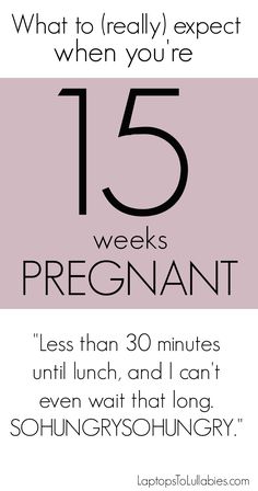 a pink and black poster with the words 15 weeks pregnant