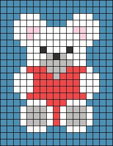 a cross stitch pattern with a teddy bear on it