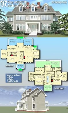 two story house plans with large windows and lots of room for the family to use